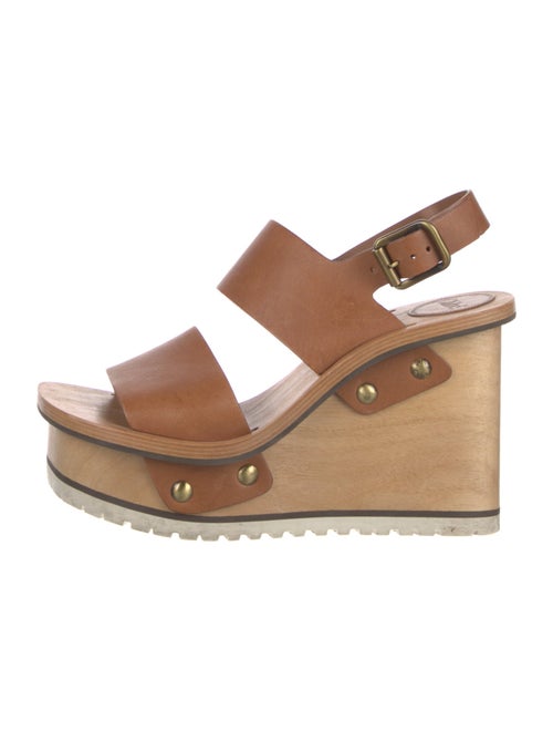 Chloé Leather Studded Accents Slingback Flats