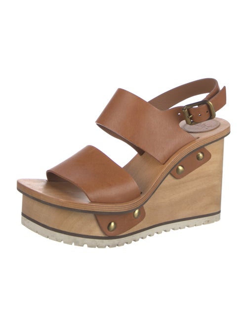 Chloé Leather Studded Accents Slingback Flats