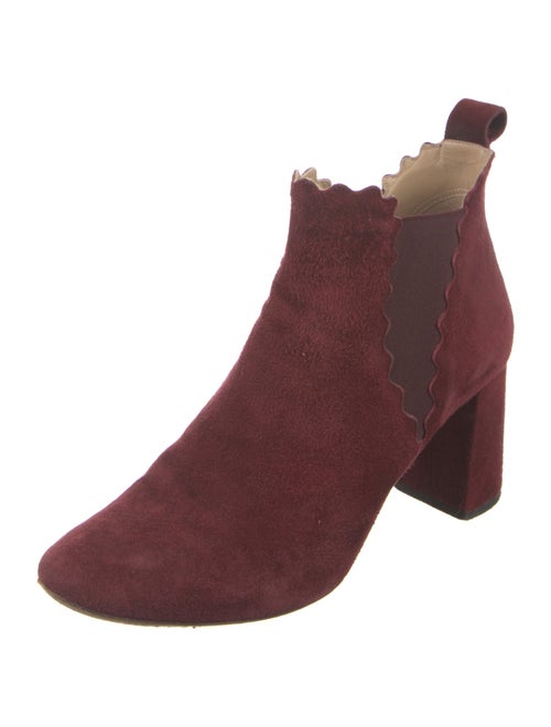 Chloé Suede Scalloped Accent Chelsea Boots