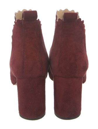 Chloé Suede Scalloped Accent Chelsea Boots