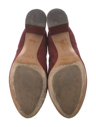 Chloé Suede Scalloped Accent Chelsea Boots