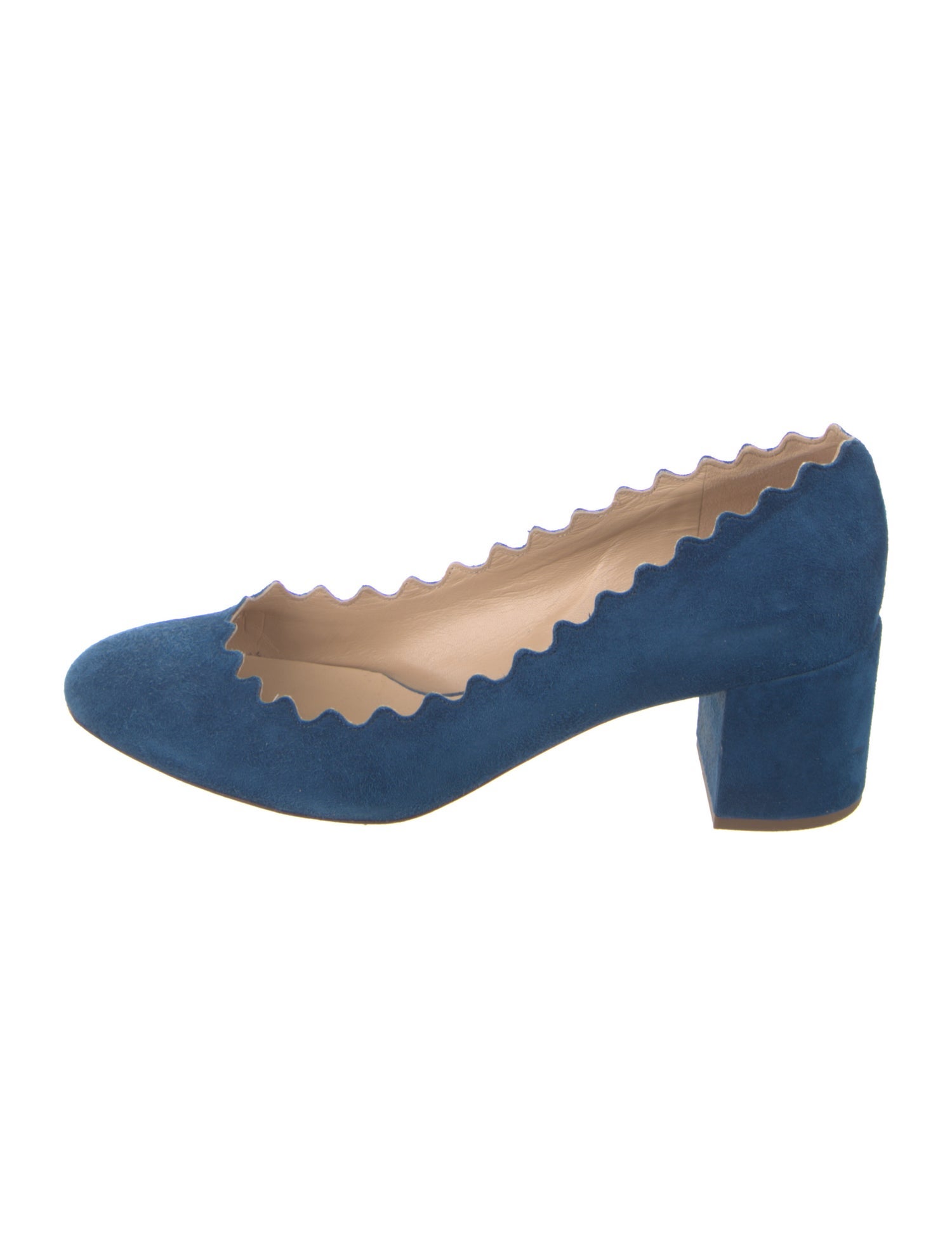 Chloé Suede Scalloped Accent Pumps