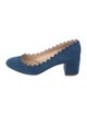 Chloé Suede Scalloped Accent Pumps