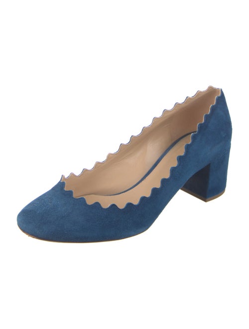 Chloé Suede Scalloped Accent Pumps