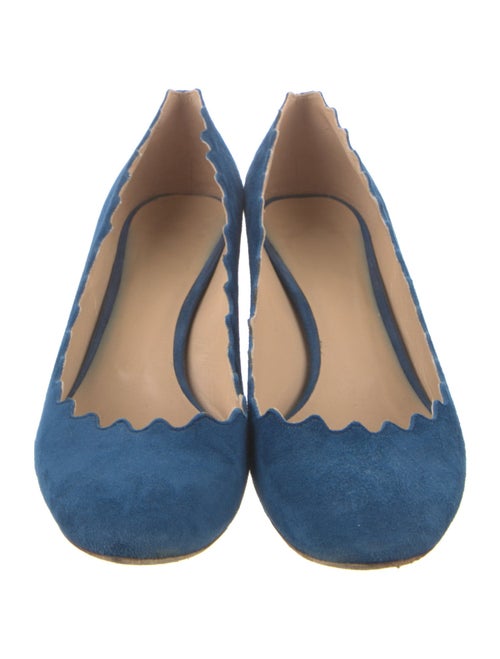 Chloé Suede Scalloped Accent Pumps