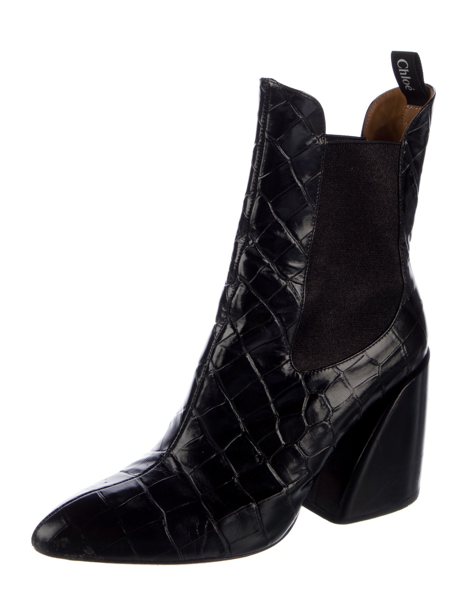 Chloé Embossed Leather Chelsea Boots