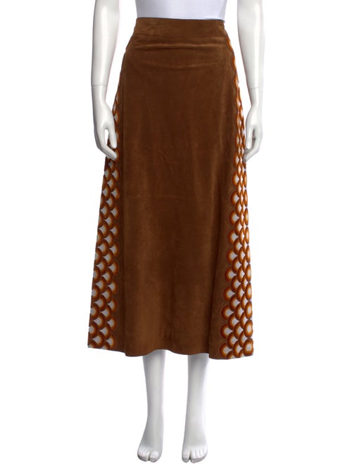 Chloé Calf Leather Midi Length Skirt
