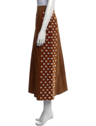 Chloé Calf Leather Midi Length Skirt