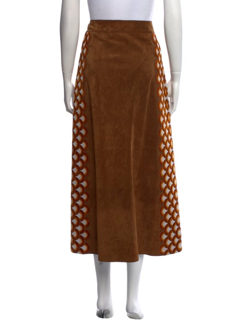 Chloé Calf Leather Midi Length Skirt