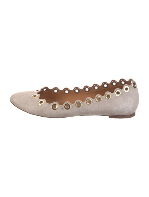 Chloé Suede Lasercut Accents Ballet Flats