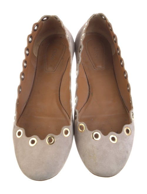 Chloé Suede Lasercut Accents Ballet Flats