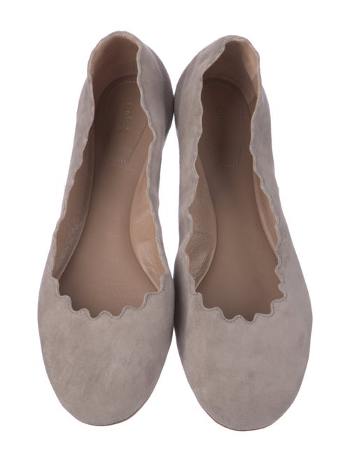 Chloé Suede Scalloped Accent Ballet Flats