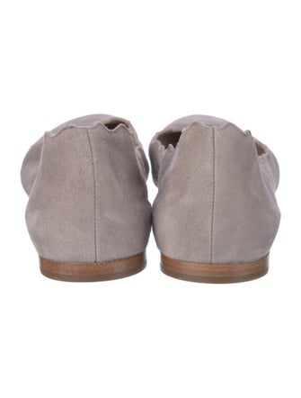 Chloé Suede Scalloped Accent Ballet Flats