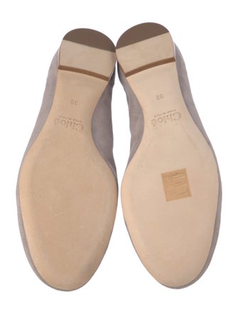 Chloé Suede Scalloped Accent Ballet Flats