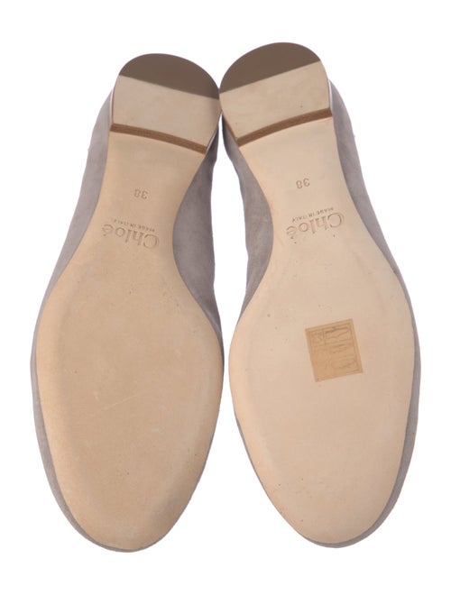 Chloé Suede Scalloped Accent Ballet Flats