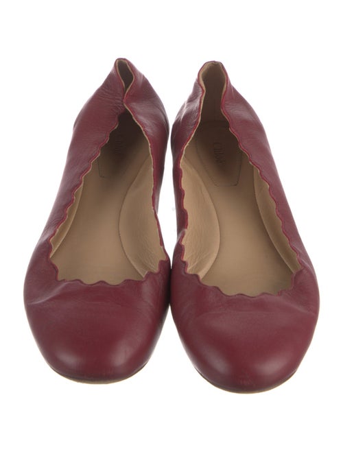Chloé Leather Scalloped Accent Ballet Flats