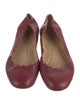 Chloé Leather Scalloped Accent Ballet Flats