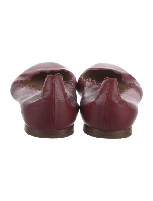 Chloé Leather Scalloped Accent Ballet Flats