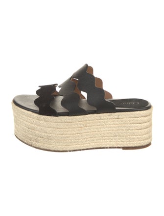 Chloé Leather Scalloped Accent Espadrilles