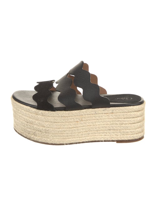 Chloé Leather Scalloped Accent Espadrilles