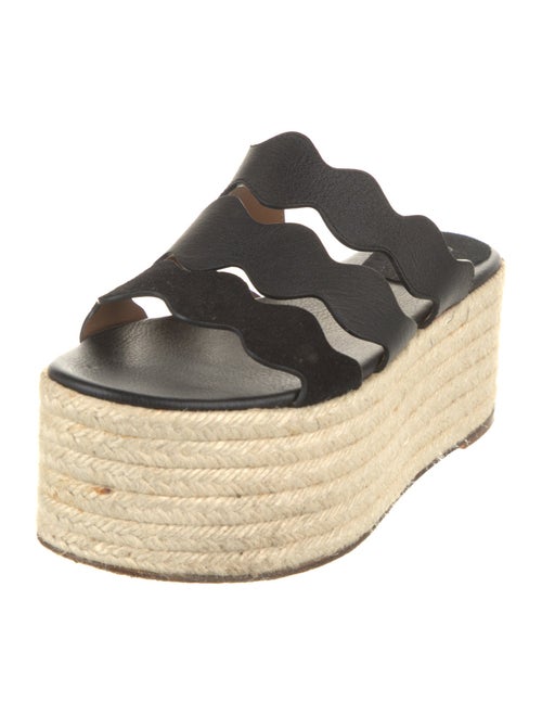 Chloé Leather Scalloped Accent Espadrilles