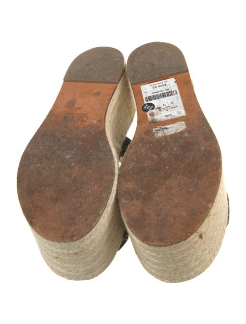 Chloé Leather Scalloped Accent Espadrilles