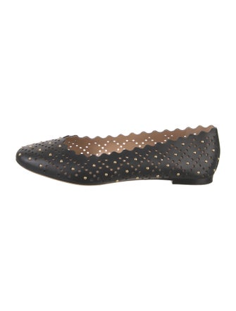 Chloé Leather Studded Accents Ballet Flats