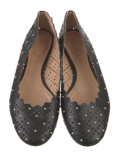 Chloé Leather Studded Accents Ballet Flats