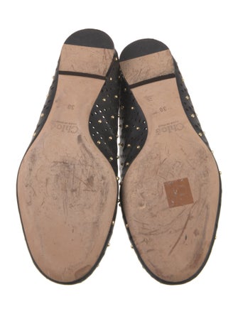 Chloé Leather Studded Accents Ballet Flats