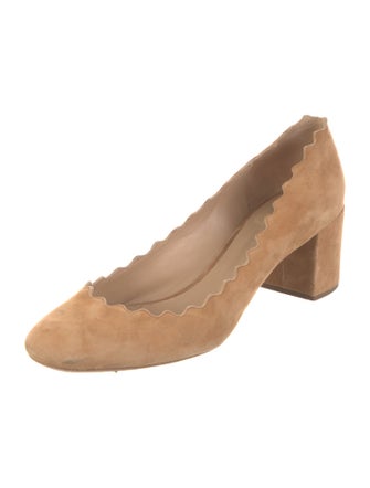 Chloé Suede Scalloped Accent Pumps