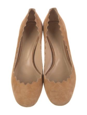 Chloé Suede Scalloped Accent Pumps