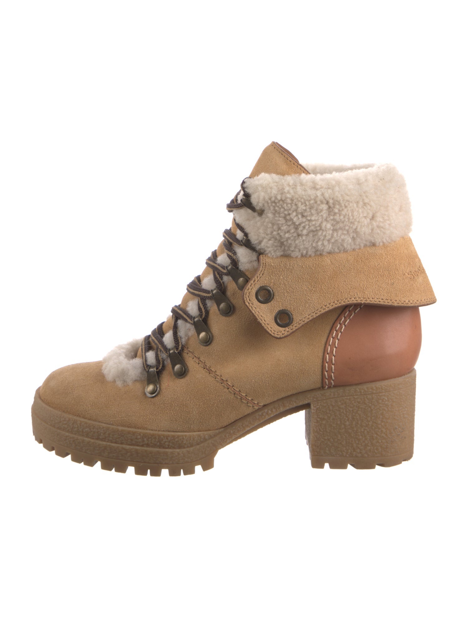 Chloé Suede Combat Boots