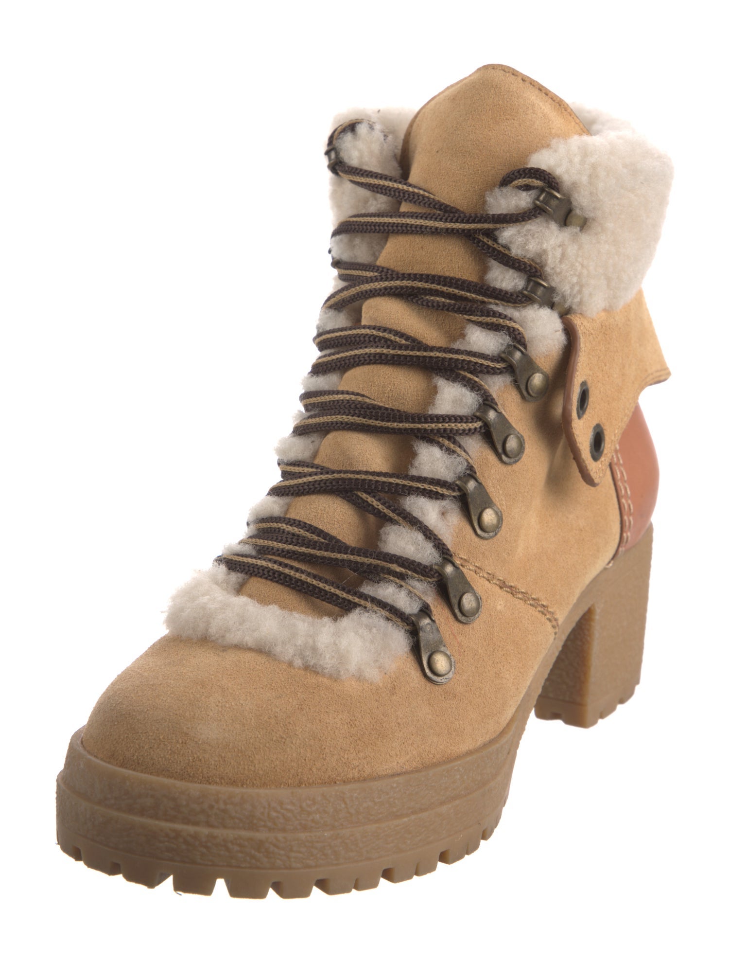 Chloé Suede Combat Boots