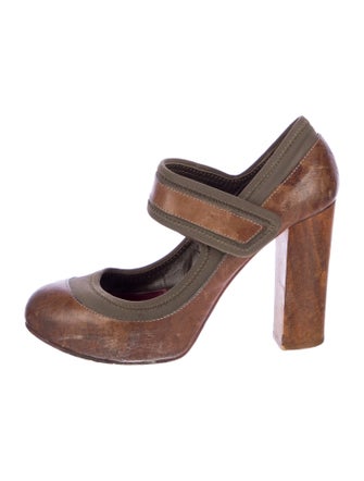 Chloé Leather Colorblock Pattern Pumps