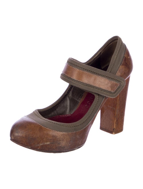 Chloé Leather Colorblock Pattern Pumps