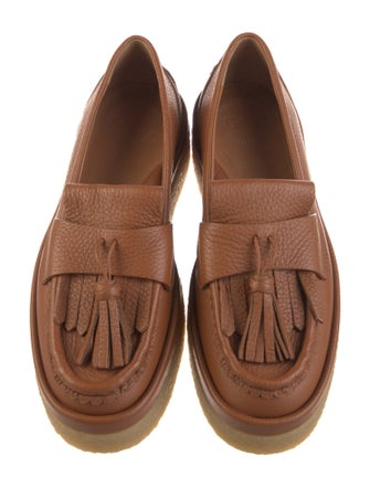 Chloé Leather Tassel Accents Loafers