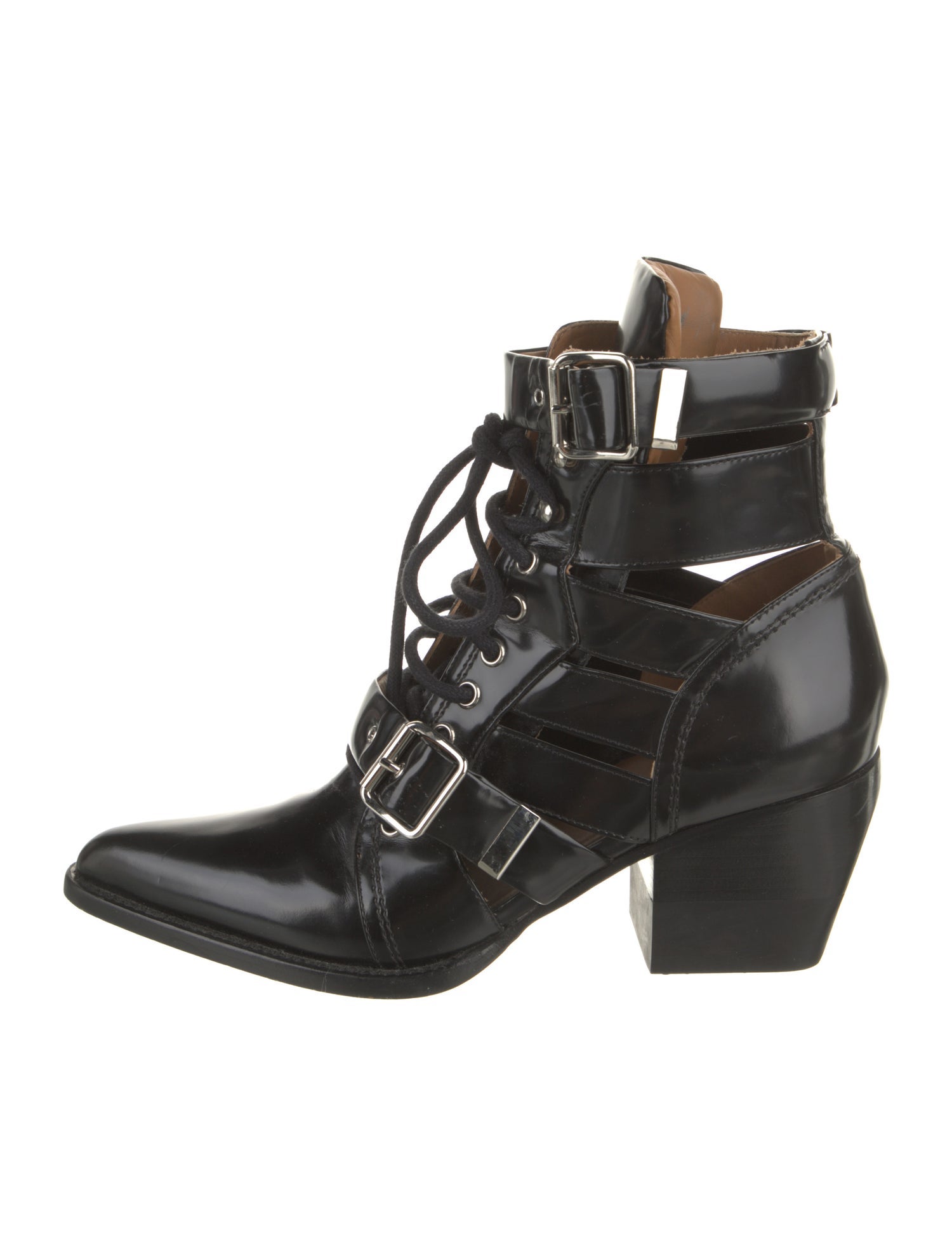 Chloé Patent Leather Lace-Up Boots