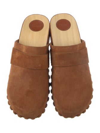 Chloé Suede Studded Accents Mules