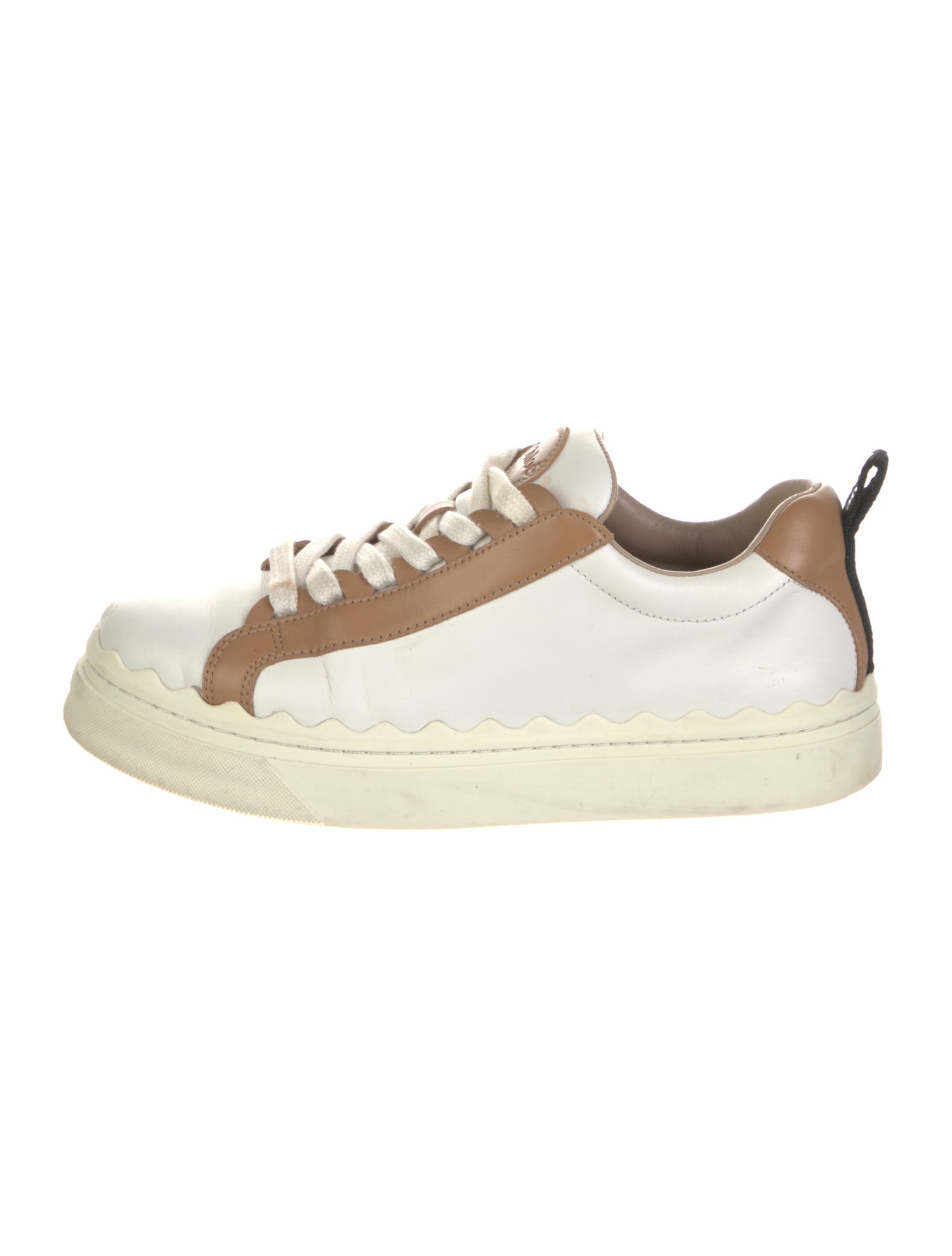 Chloé Leather Colorblock Pattern Sneakers