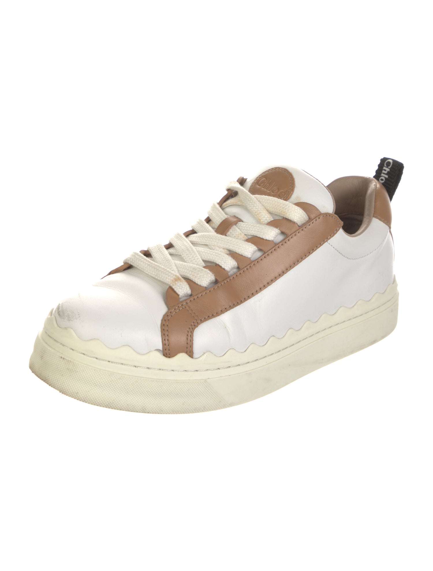 Chloé Leather Colorblock Pattern Sneakers