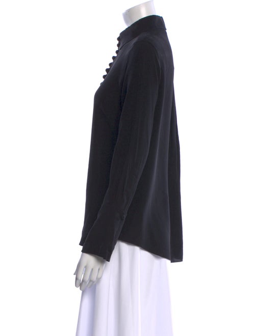 Chloé Silk Mock Neck Button-Up Top