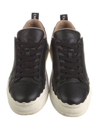 Chloé Leather Scalloped Accent Sneakers