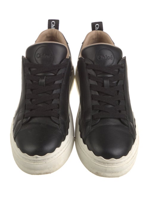 Chloé Leather Scalloped Accent Sneakers