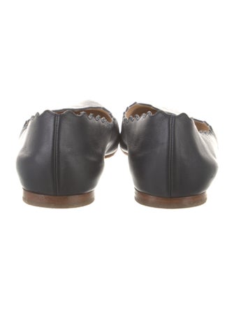 Chloé Leather Scalloped Accent Ballet Flats