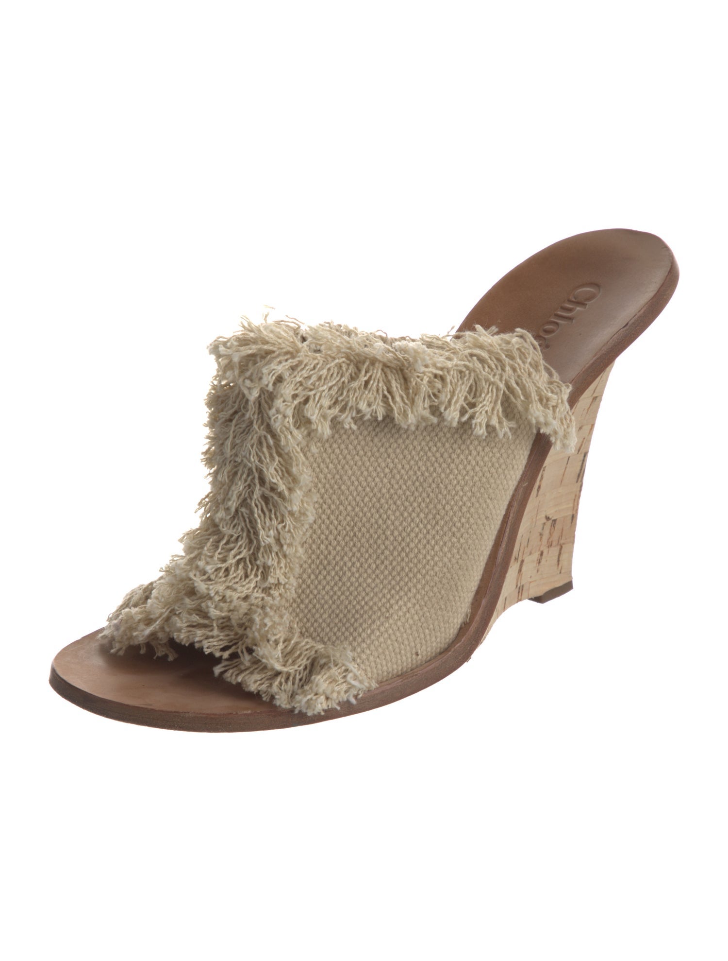 Chloé Canvas Animal Print Slides