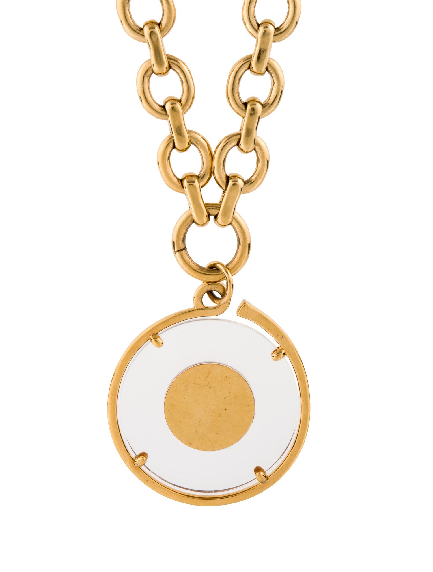 Chloé Round Acrylic Pendant Necklace