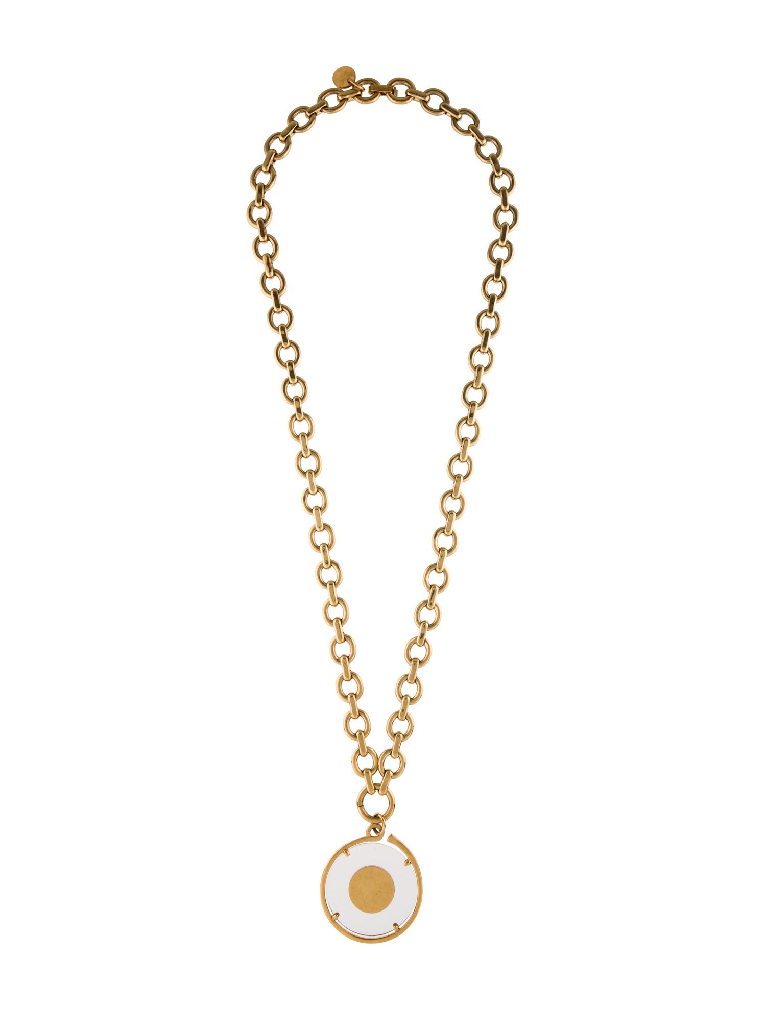 Chloé Round Acrylic Pendant Necklace