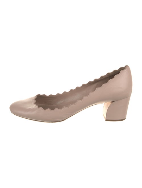 Chloé Leather Scalloped Accent Pumps