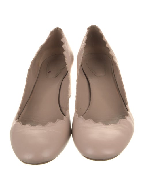 Chloé Leather Scalloped Accent Pumps