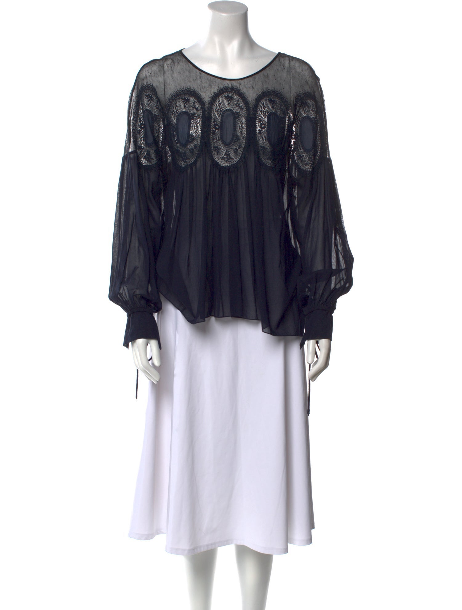 Chloé Scoop Neck Long Sleeve Blouse